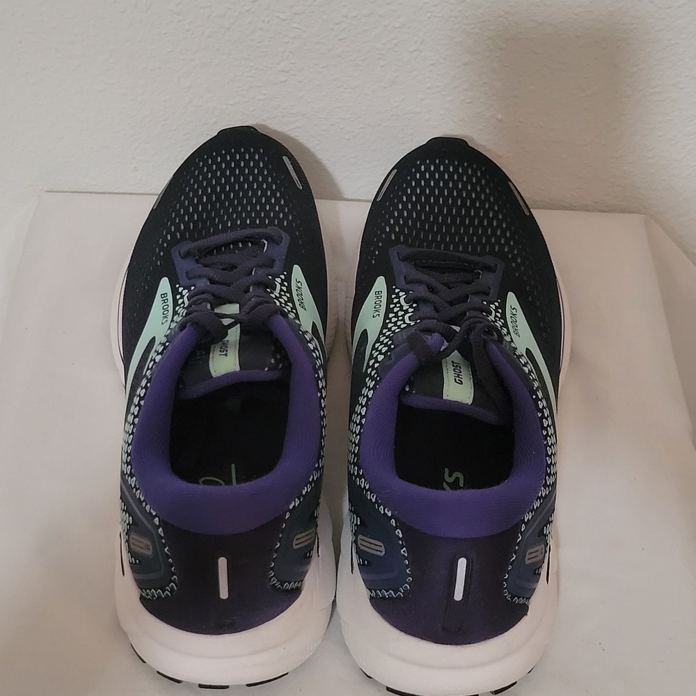 Brooks Ghost 14 Womens 9.5 B Running Shoes Navy Purple Blue Sneakers 1203561B446 - Picture 10 of 14